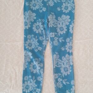 Floral Jeggings Blue Jeans